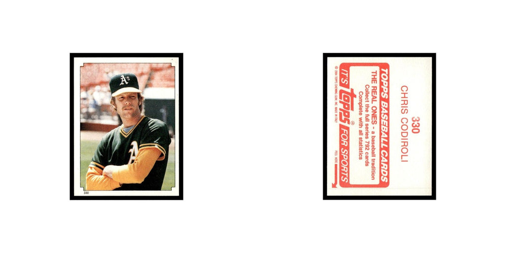 Chris Codiroli 1984 Topps Stickers #330 Oakland Athletics Baseball Card NM