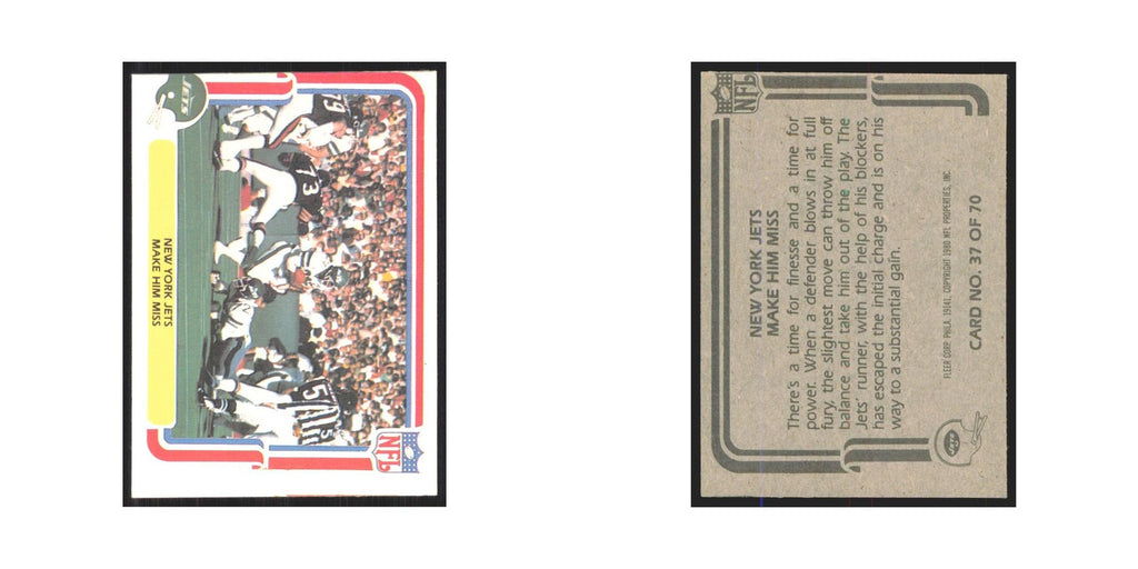 1980 Fleer Make Him Miss (Offense) Jets #37