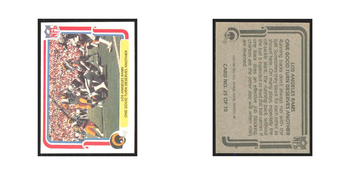 1980 Fleer One Good Turn Deserves Another Rams #25