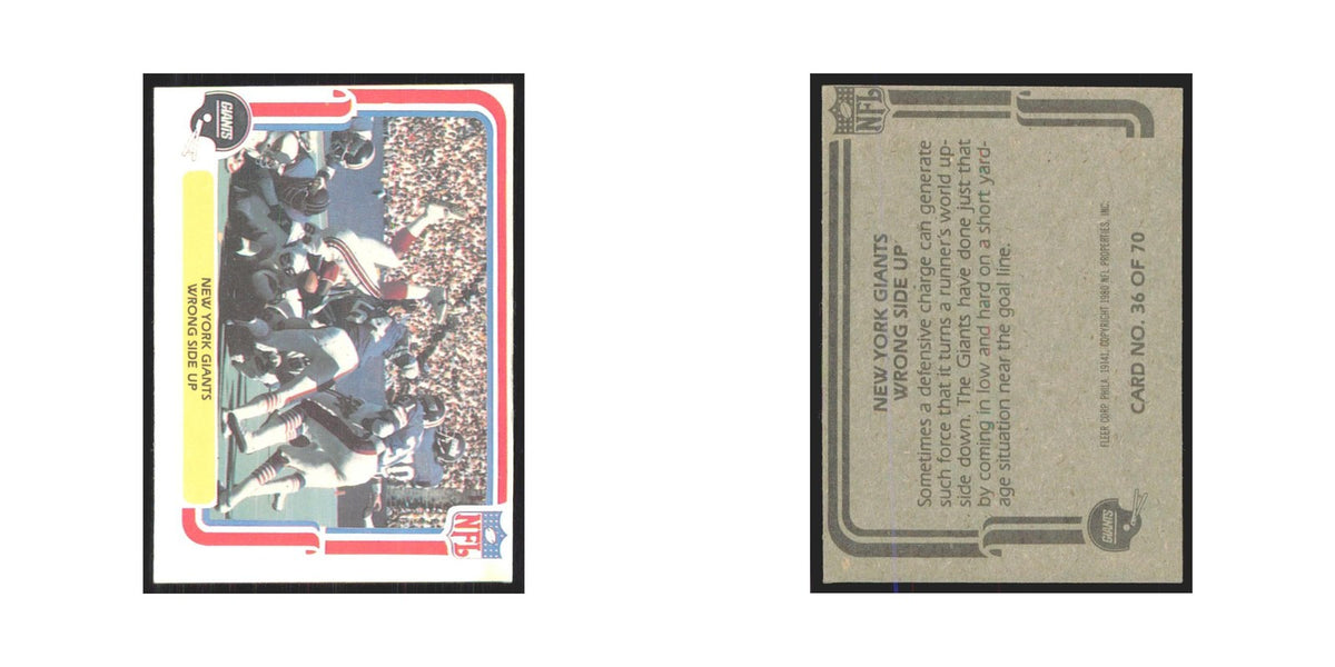 1980 Fleer Wrong Side Up Giants #36