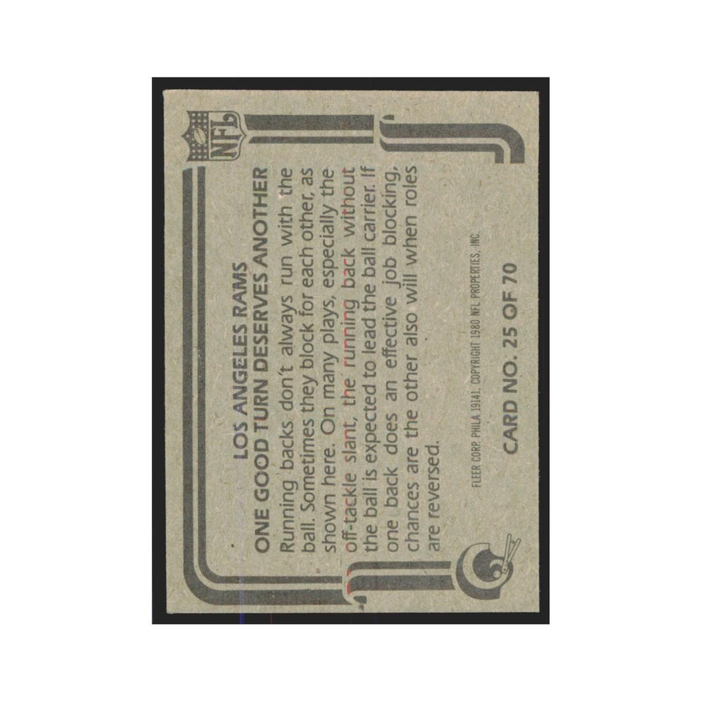 1980 Fleer One Good Turn Deserves Another Rams #25