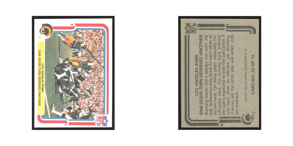 1980 Fleer One Good Turn Deserves Another Rams #25