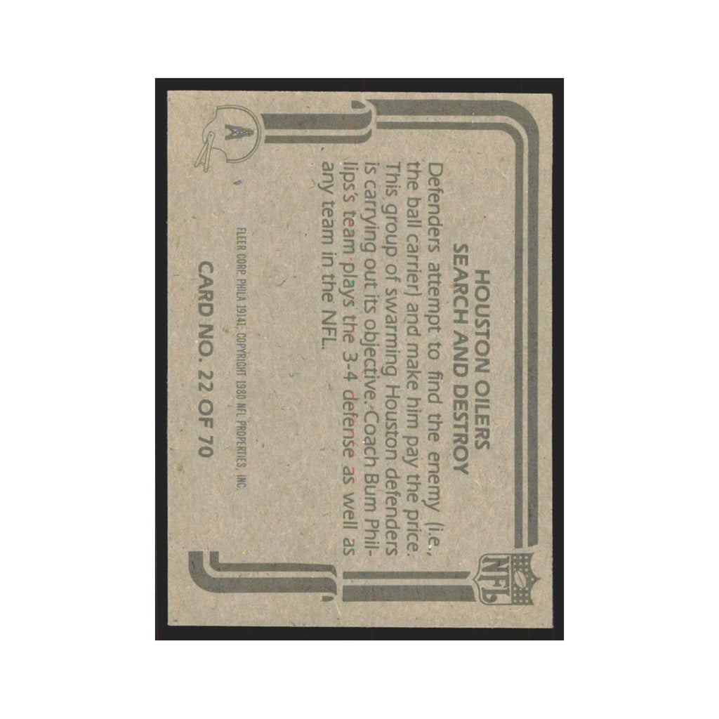 1980 Fleer Search and Destroy Houston Oilers #22