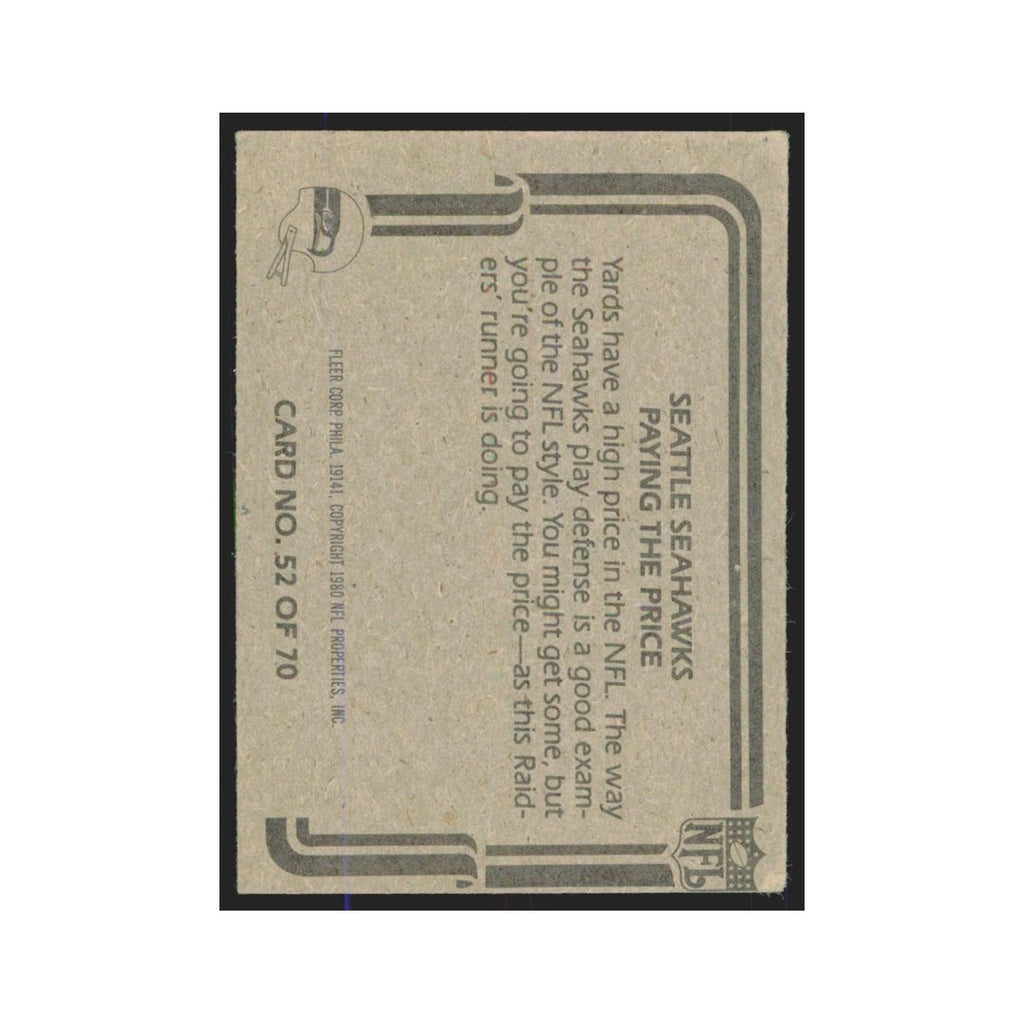1980 Fleer Paying the Price Seahawks #52