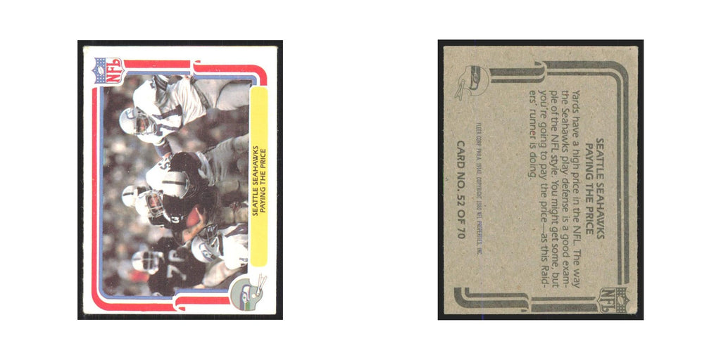 1980 Fleer Paying the Price Seahawks #52