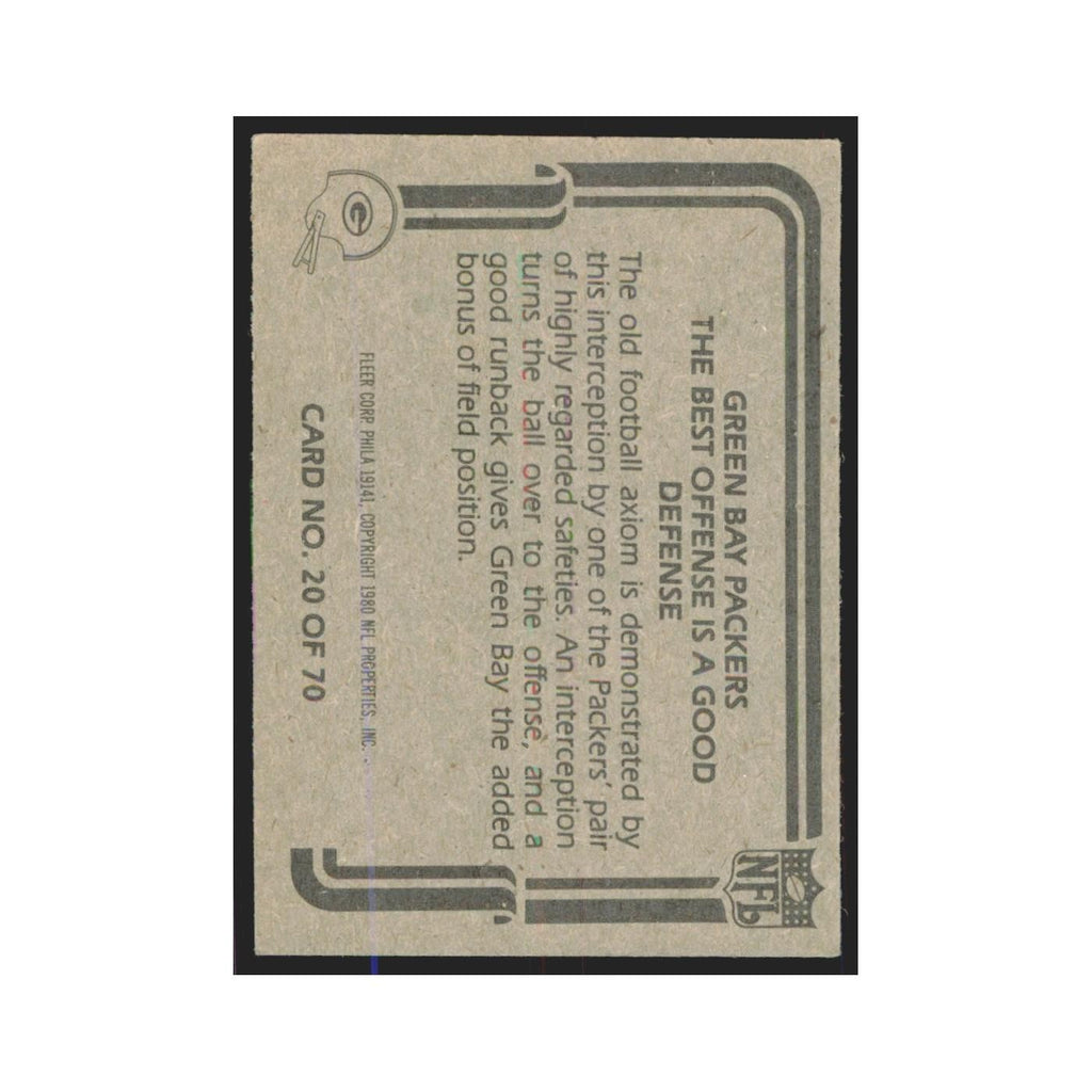 1980 Fleer The Best Offense is a Good Defense Packers #20
