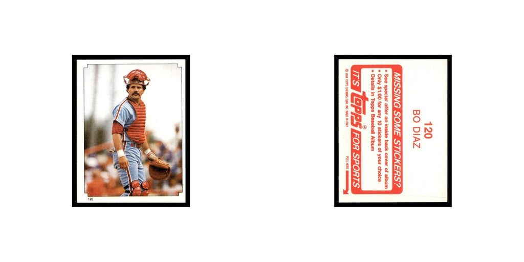 Bo Diaz 1984 Topps Stickers #120 Philadelphia Phillies Baseball Card NM