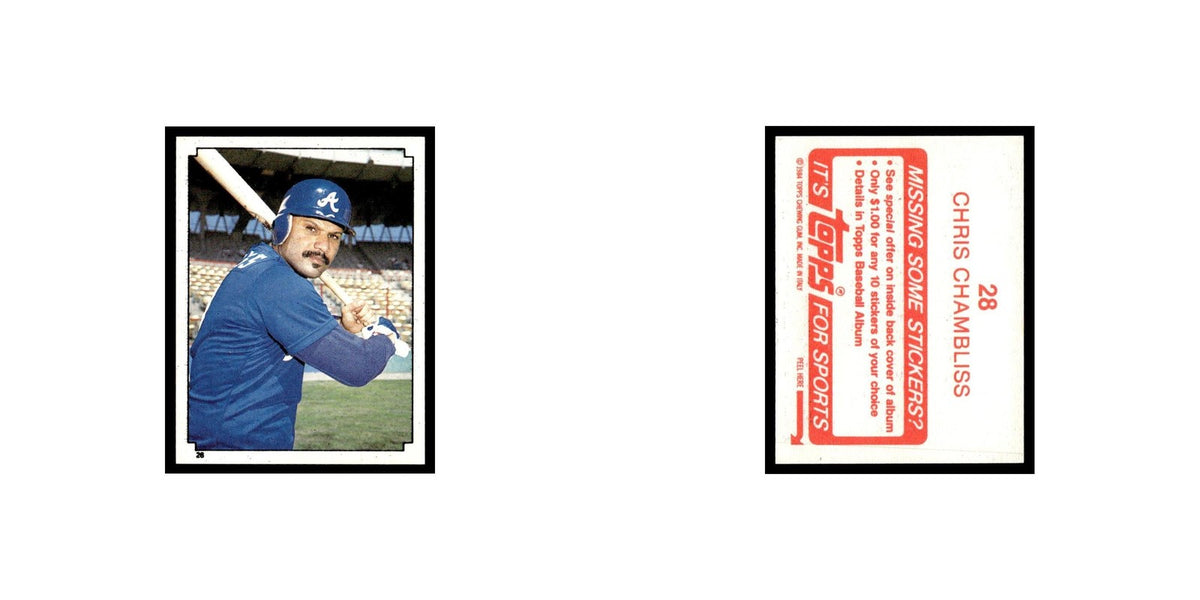 Chris Chambliss 1984 Topps Stickers #28 Atlanta Braves Baseball Card NM