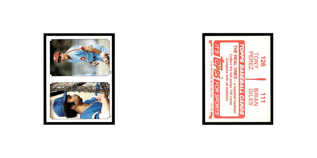 Tony Perez Brian Giles 1984 Topps Stickers #126/111 Baseball Card NM
