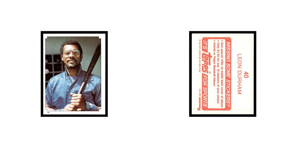 Leon Durham 1984 Topps Stickers #40 Chicago Cubs Baseball Card NM