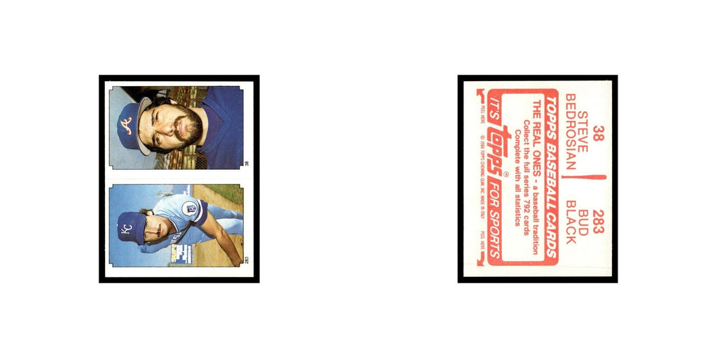 Steve Bedrosian Bud Black 1984 Topps Stickers #38/283 Baseball Card NM