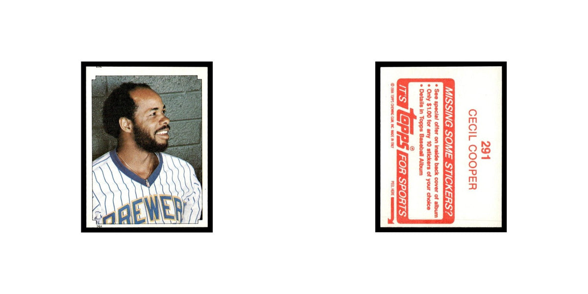 Cecil Cooper 1984 Topps Stickers #291 Milwaukee Brewers Baseball Card NM