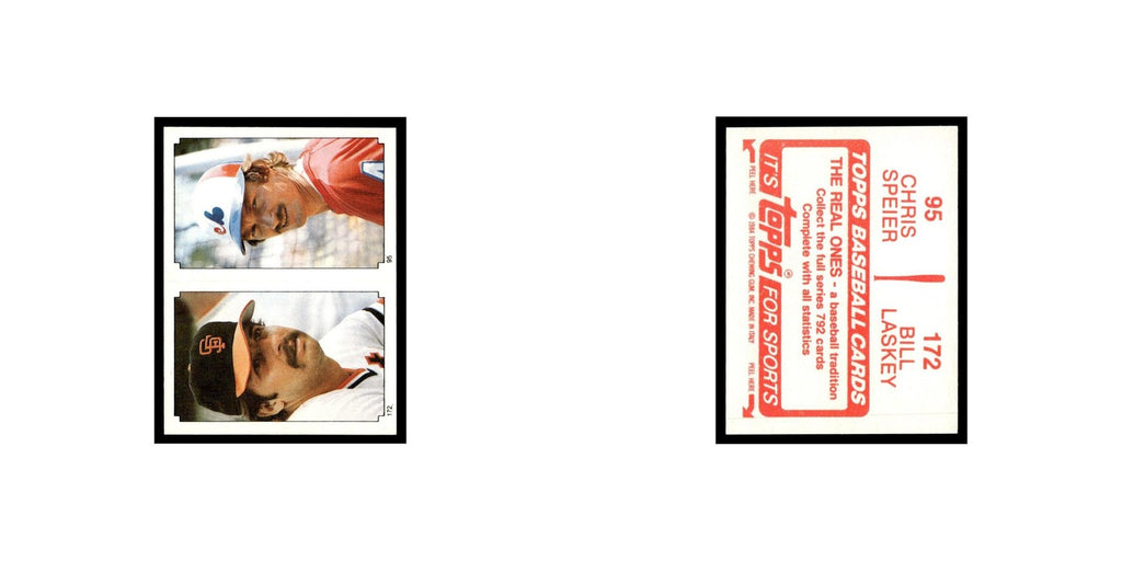 Chris Speier Bill Laskey 1984 Topps Stickers #95/172 Baseball Card NM