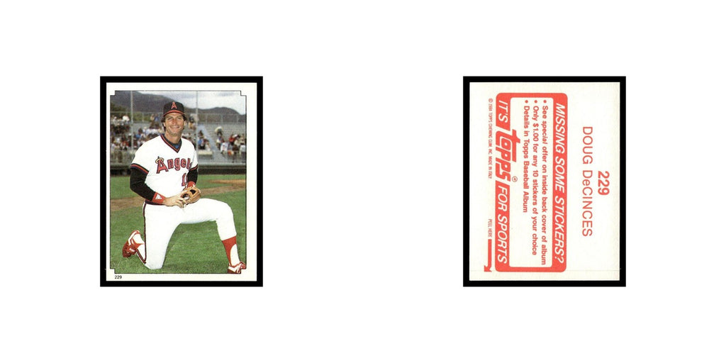 Doug DeCinces 1984 Topps Stickers #229 California Angels Baseball Card NM