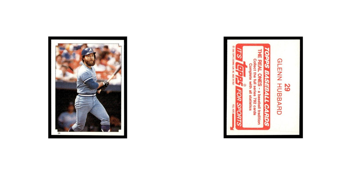 Glenn Hubbard 1984 Topps Stickers #29 Atlanta Braves Baseball Card NM