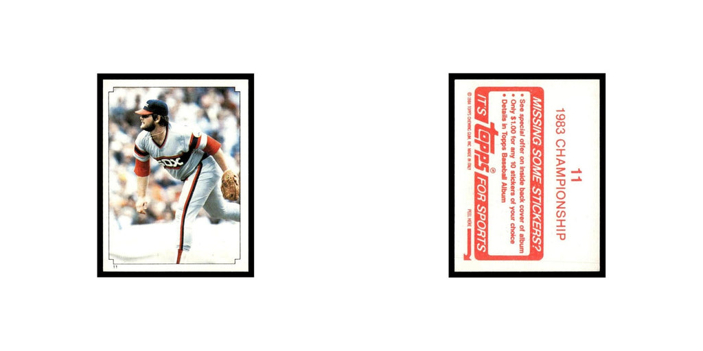 1983 Championship 1984 Topps Stickers #11 Chicago White Sox Baseball Card NM