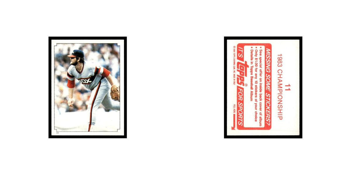 1983 Championship 1984 Topps Stickers #11 Chicago White Sox Baseball Card NM