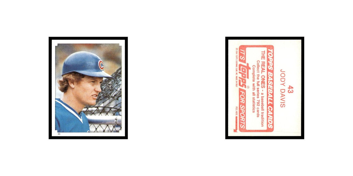 Jody Davis 1984 Topps Stickers #43 Chicago Cubs Baseball Card NM