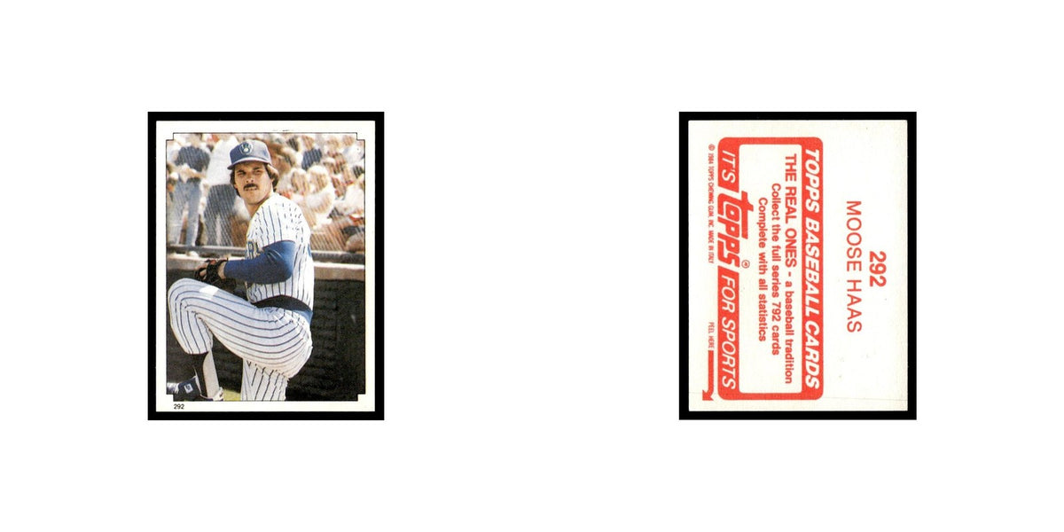 Moose Haas 1984 Topps Stickers #292 Milwaukee Brewers Baseball Card NM