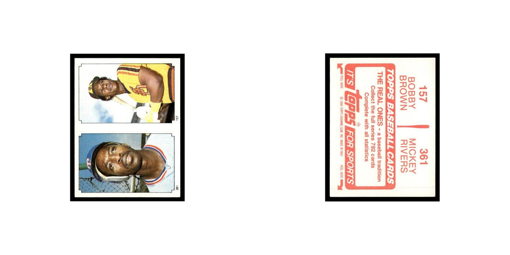 Bobby Brown Mickey Rivers 1984 Topps Stickers #157/361 Baseball Card NM