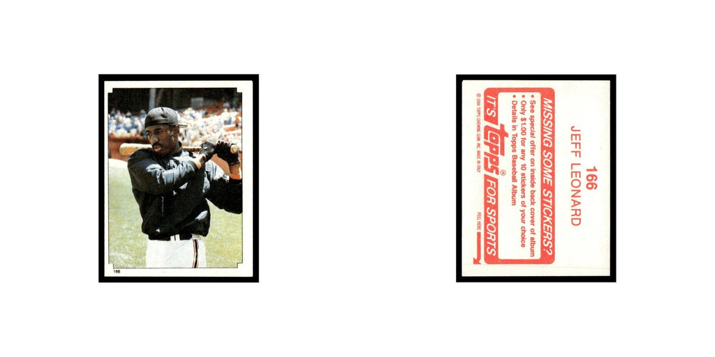 Jeff Leonard 1984 Topps Stickers #166 San Francisco Giants Baseball Card NM