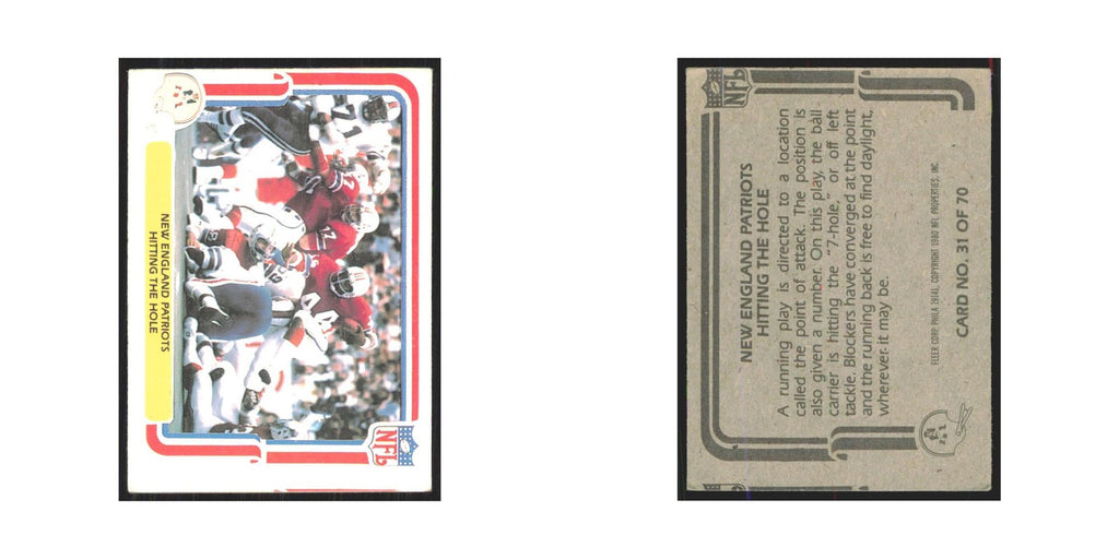 1980 Fleer Hitting The Hole Patriots #31.0