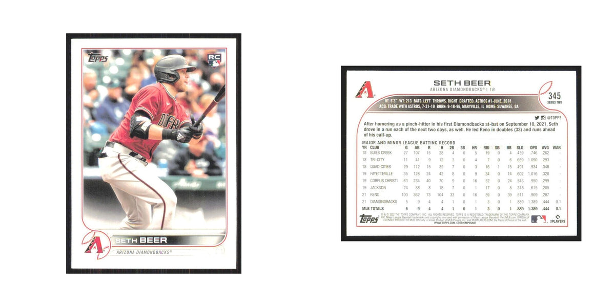 2022 Topps Seth Beer RC Diamondbacks #345