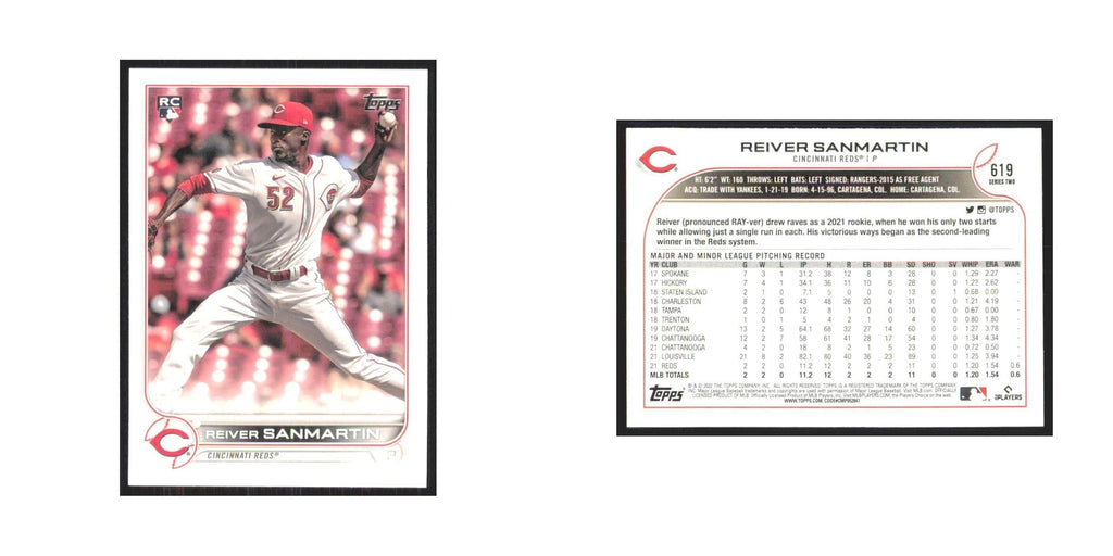 2022 Topps Reiver Sanmartin RC Reds #619