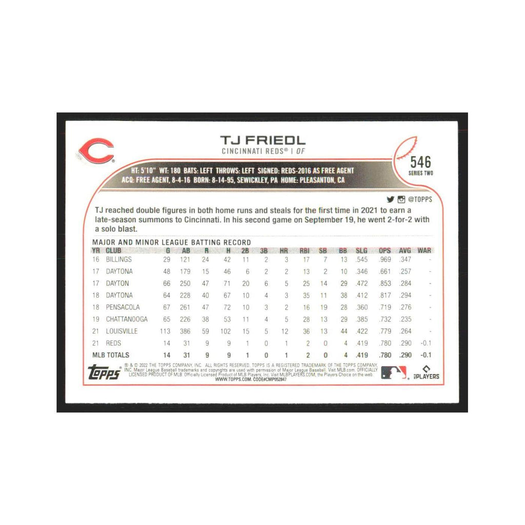 2022 Topps TJ Friedl RC Reds #546