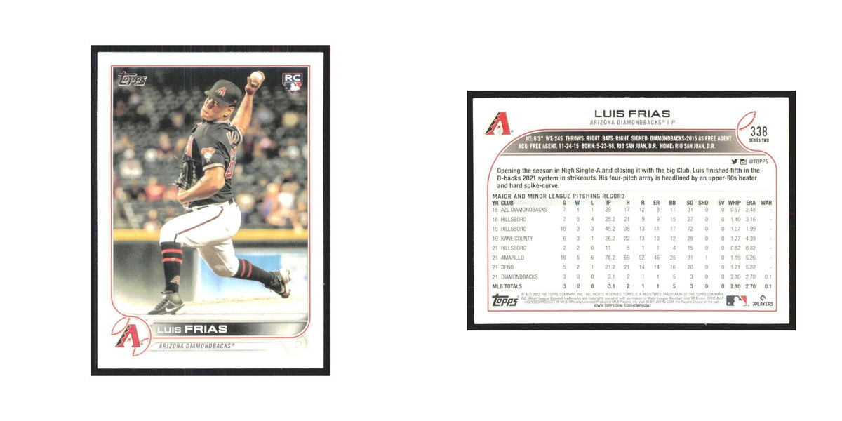 2022 Topps Luis Frias RC Diamondbacks #338