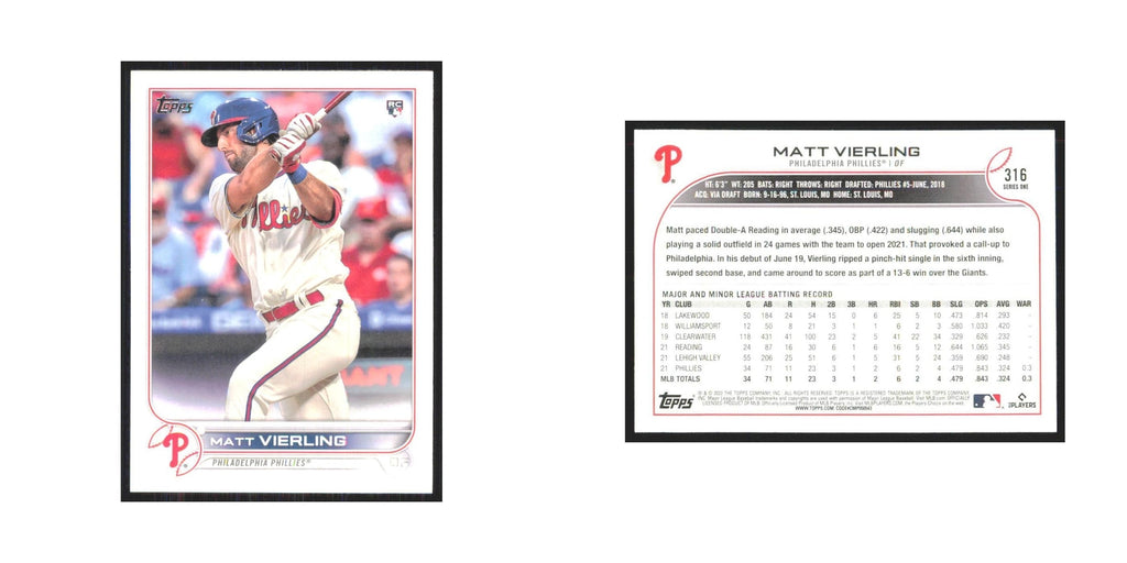 2022 Topps Matt Vierling RC Phillies #316