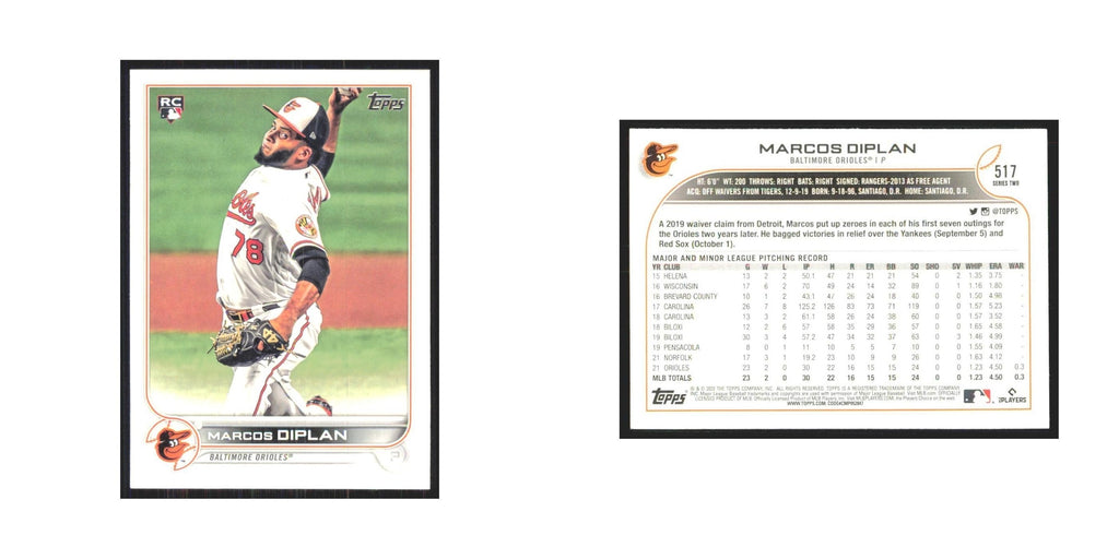 2022 Topps Marcos Diplan RC Orioles #517