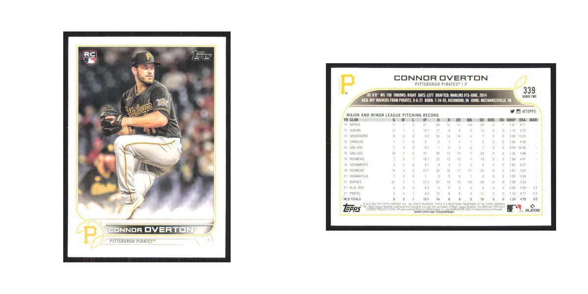 2022 Topps Connor Overton RC Pirates #339