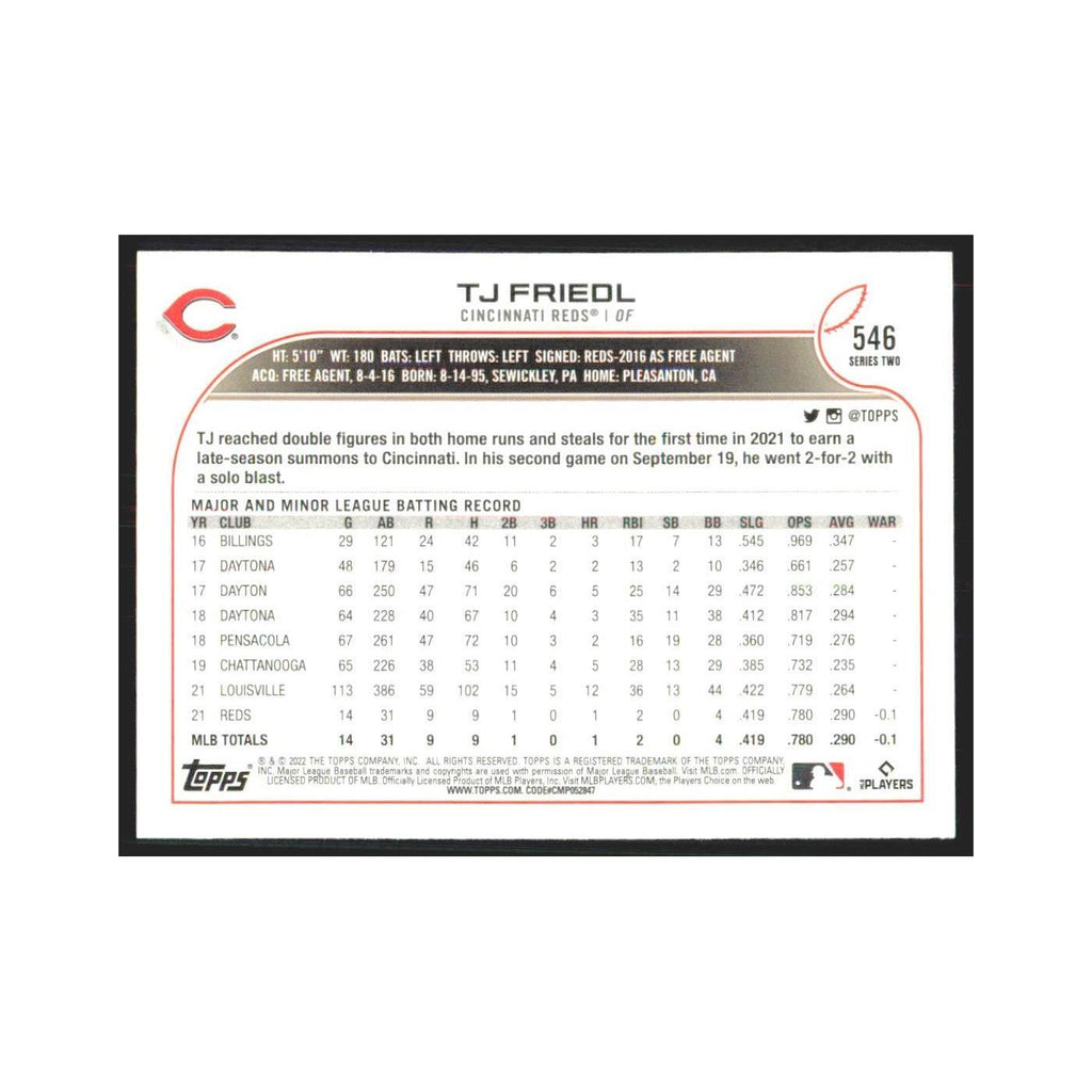 2022 Topps TJ Friedl RC Reds #546