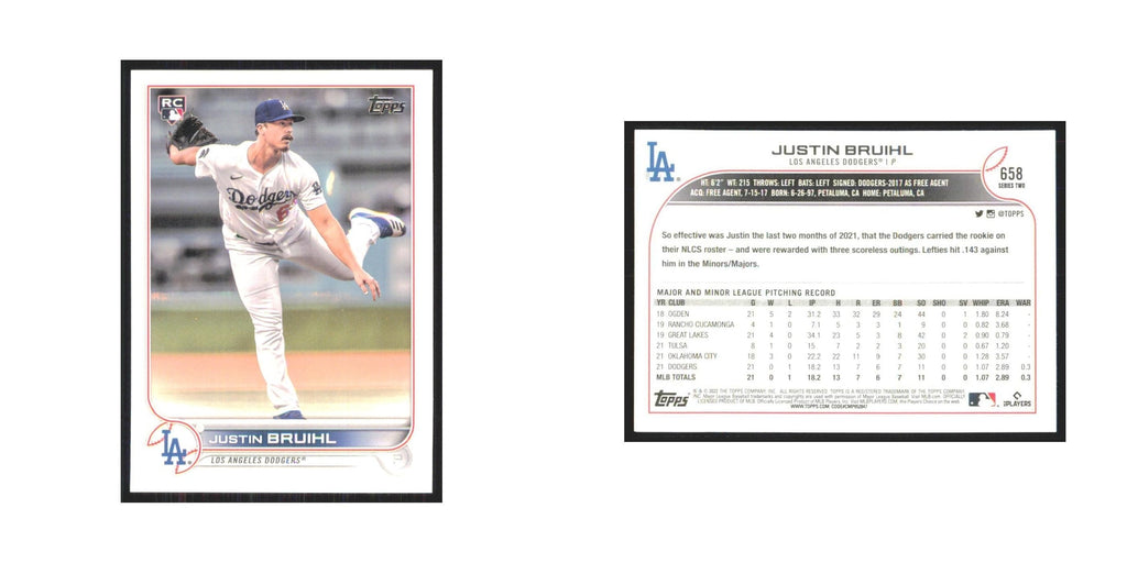 2022 Topps Justin Bruihl RC Dodgers #658