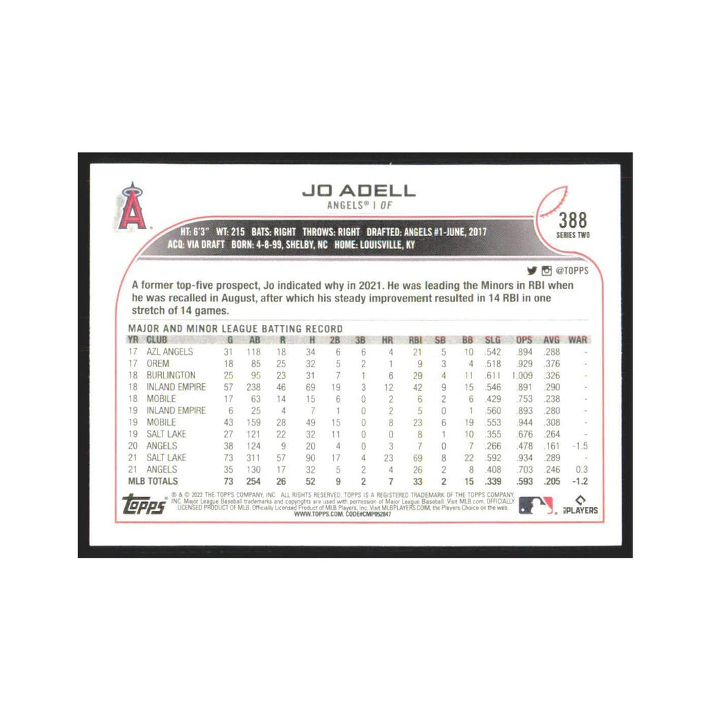 2022 Topps Jo Adell Angels #388