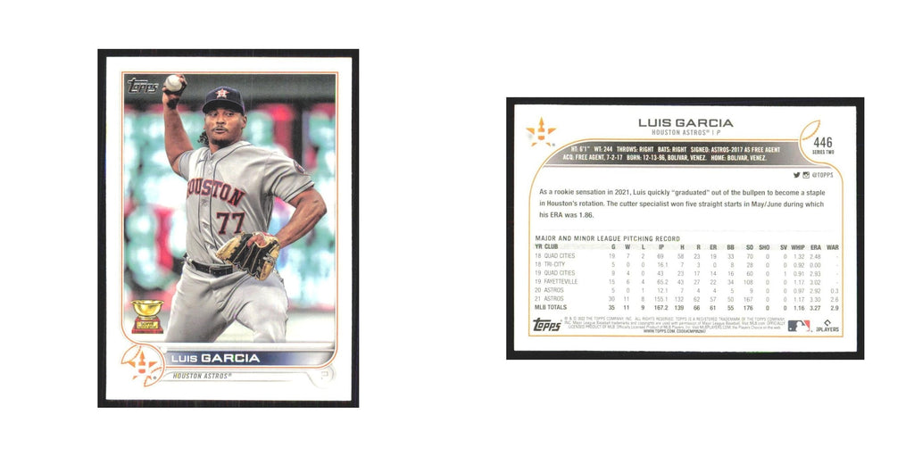 2022 Topps Luis Garcia Astros #446