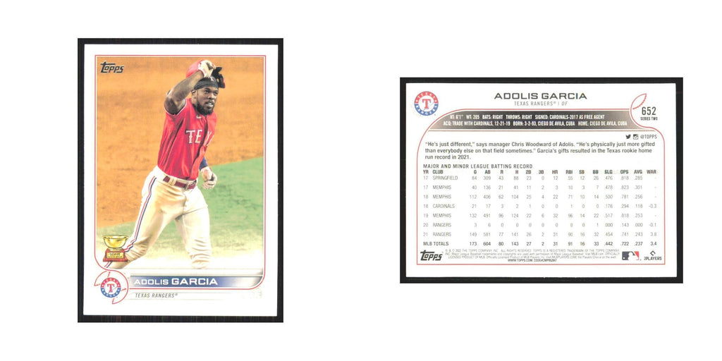 2022 Topps Adolis Garcia Rangers #652