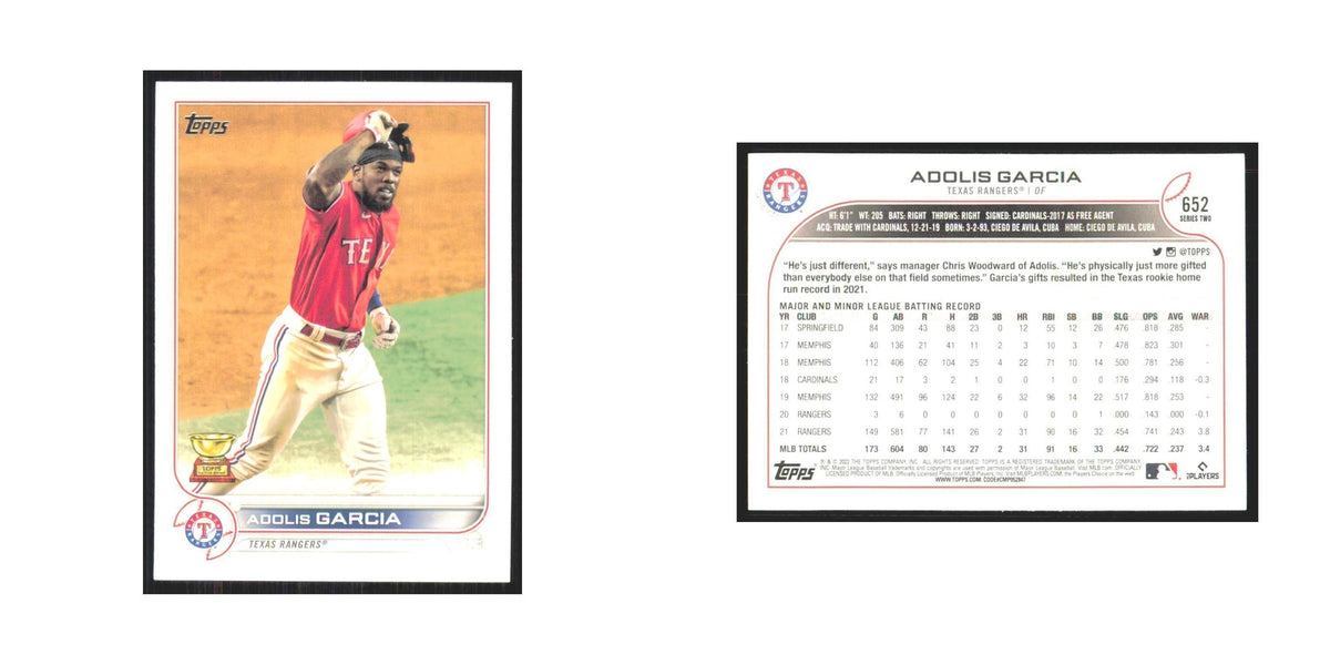2022 Topps Adolis Garcia Rangers #652