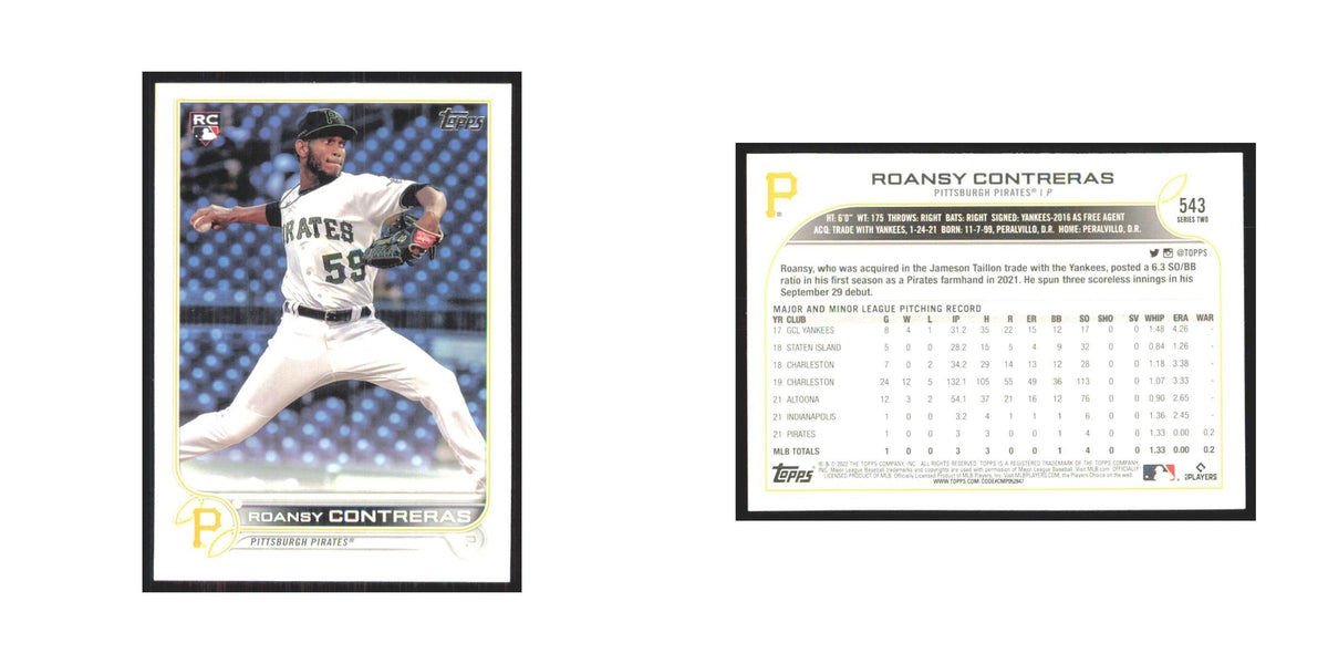 2022 Topps Roansy Contreras RC Pirates #543