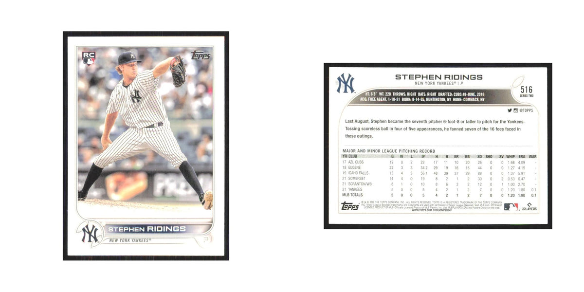 2022 Topps Stephen Ridings RC Yankees #516