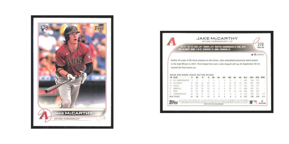 2022 Topps Jake McCarthy RC Diamondbacks #370