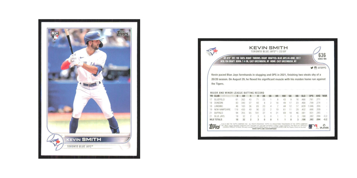 2022 Topps Kevin Smith RC Blue Jays #636
