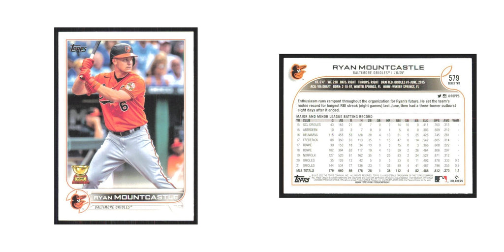 2022 Topps Ryan Mountcastle Orioles #579