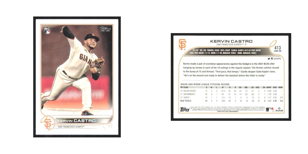 2022 Topps Kervin Castro RC Giants #413
