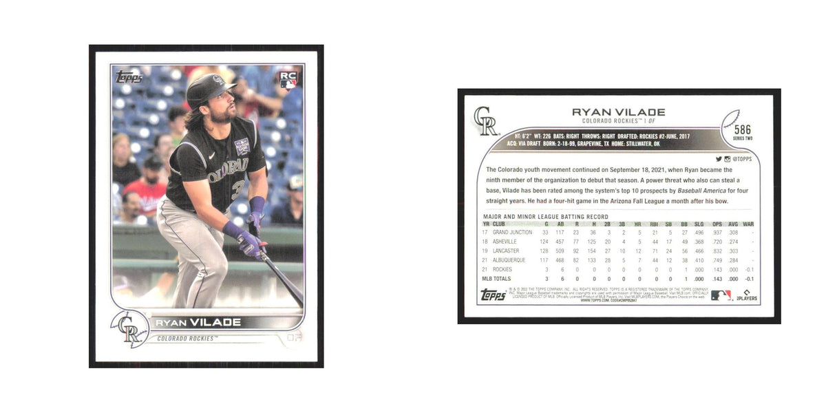 2022 Topps Ryan Vilade RC Rockies #586