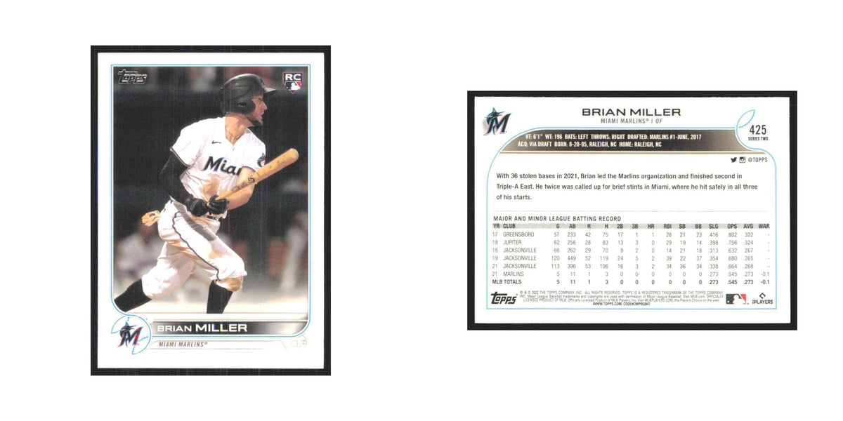 2022 Topps Brian Miller RC Marlins #425