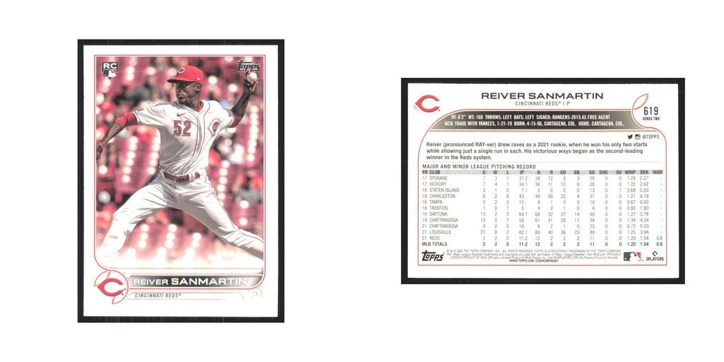 2022 Topps Reiver Sanmartin RC Reds #619
