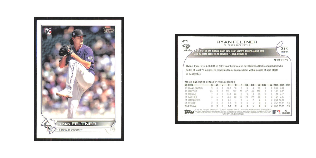 2022 Topps Ryan Feltner RC Rockies #373