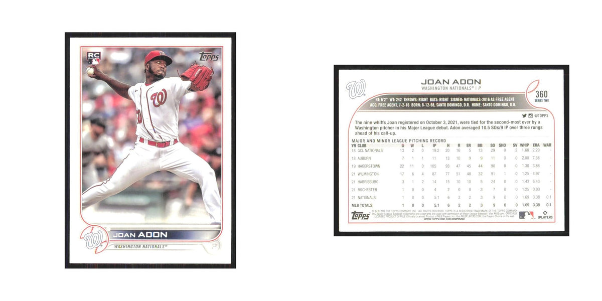 2022 Topps Joan Adon RC Nationals #360